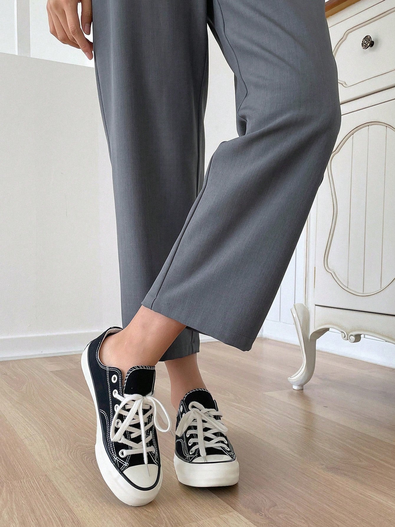 بنطلون كاجوال بلون سادة طول 3/4