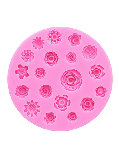 قالب سيليكون DIY بتصميم زهرة قطعة واحدة