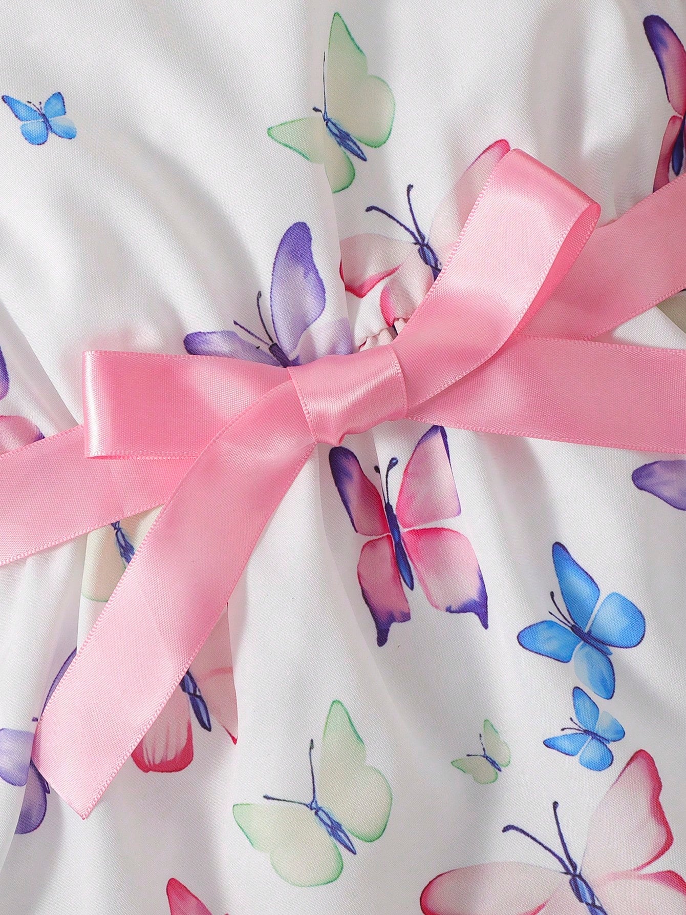 فستان طفلة بناتي بطبعة فراشة و تطريز فرو مع قبعة