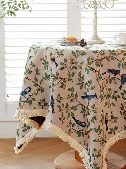 قطعة واحدة رومانسي طائر حياكة جاكار مستطيل مفارش طاولات للحفلة , غرفة العشاء , و ريفي منزل زخارف