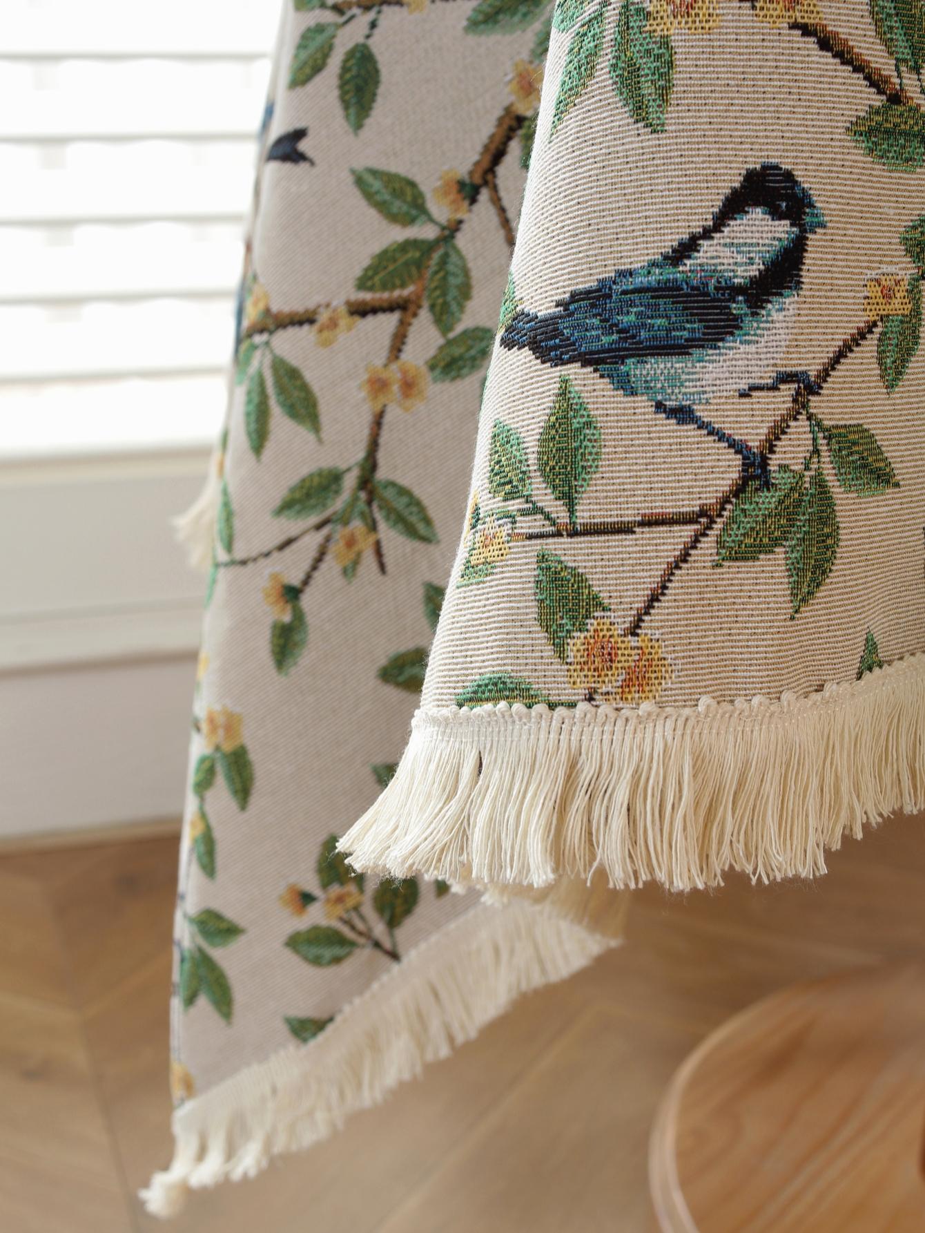 قطعة واحدة رومانسي طائر حياكة جاكار مستطيل مفارش طاولات للحفلة , غرفة العشاء , و ريفي منزل زخارف