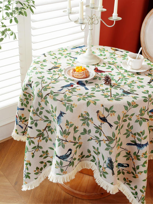 قطعة واحدة رومانسي طائر حياكة جاكار مستطيل مفارش طاولات للحفلة , غرفة العشاء , و ريفي منزل زخارف