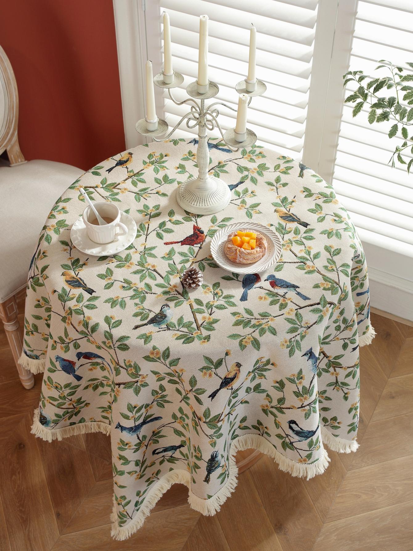 قطعة واحدة رومانسي طائر حياكة جاكار مستطيل مفارش طاولات للحفلة , غرفة العشاء , و ريفي منزل زخارف