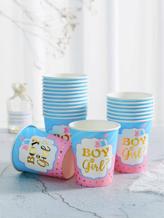 كوب ورقي مطبوع لطيف 10/25 قطعة -