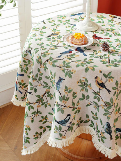 قطعة واحدة رومانسي طائر حياكة جاكار مستطيل مفارش طاولات للحفلة , غرفة العشاء , و ريفي منزل زخارف