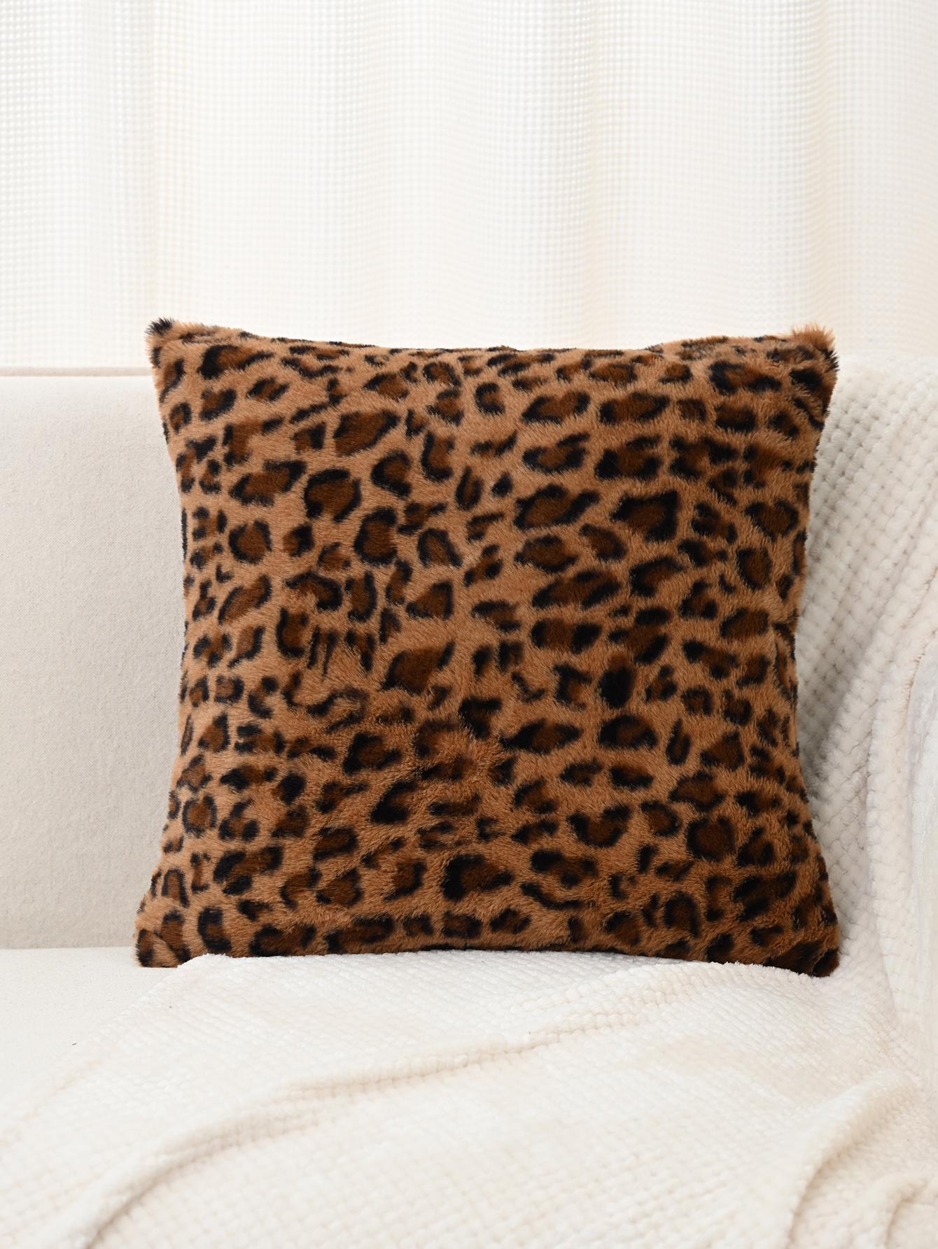 غطاء وسادة ناعم بطبعة فهد لحيوان واحد