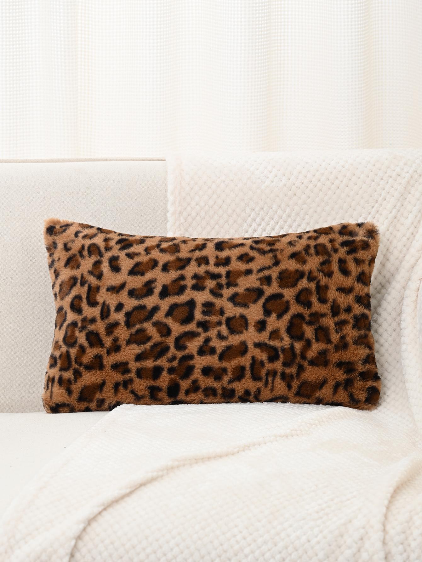 غطاء وسادة ناعم بطبعة فهد لحيوان واحد