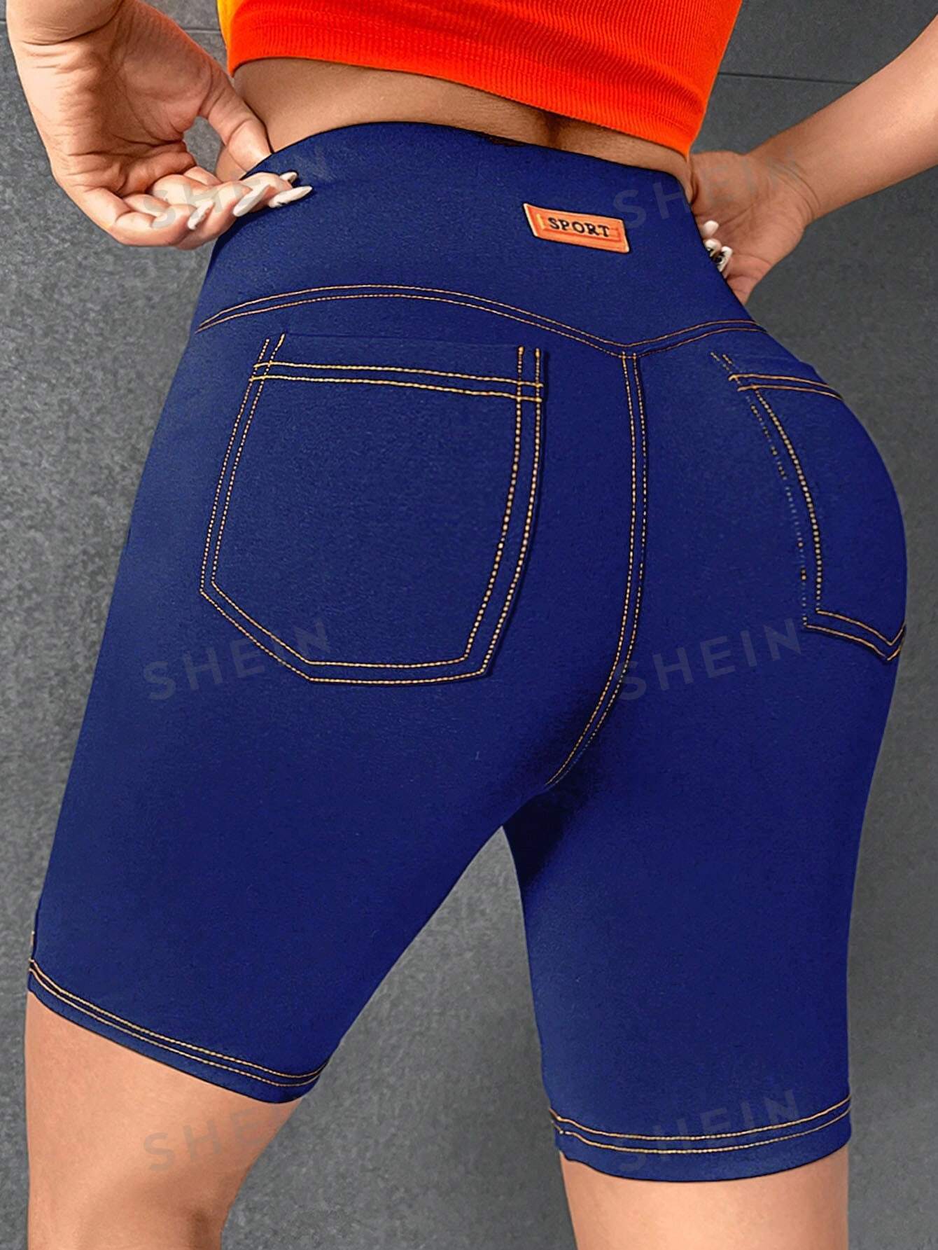 شورت ركوب الدراجات النارية مدرز بالحروف شريط منسوج