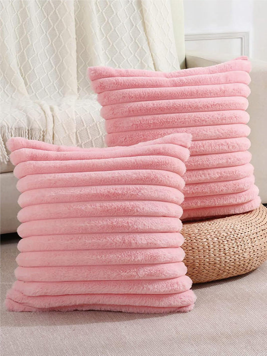 قطعة واحدة موحدة اللون زغبي غطاء وسادة