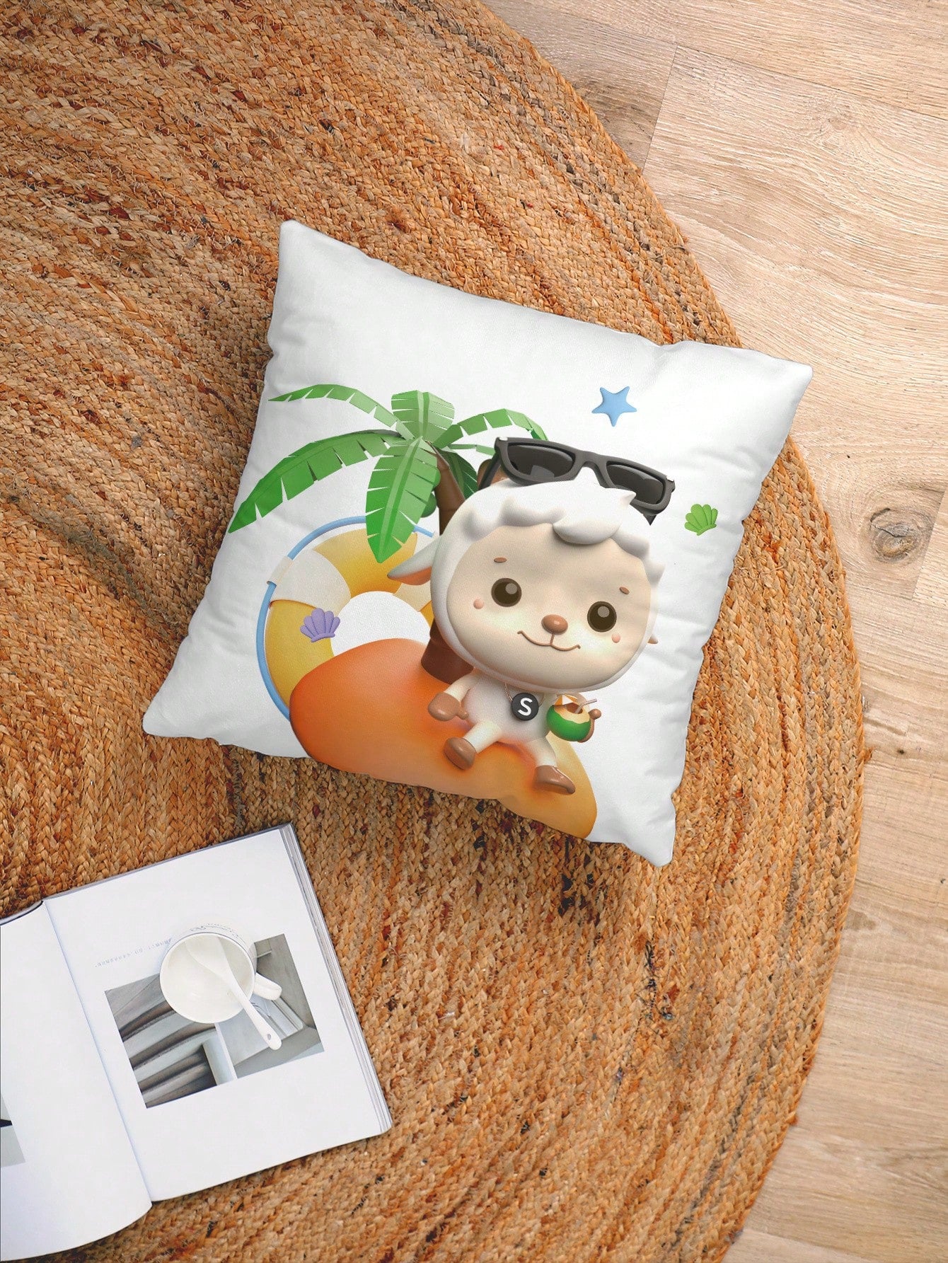 غطاء وسادة بدون حشوة نمط رسوم كارتون قطعة واحدة