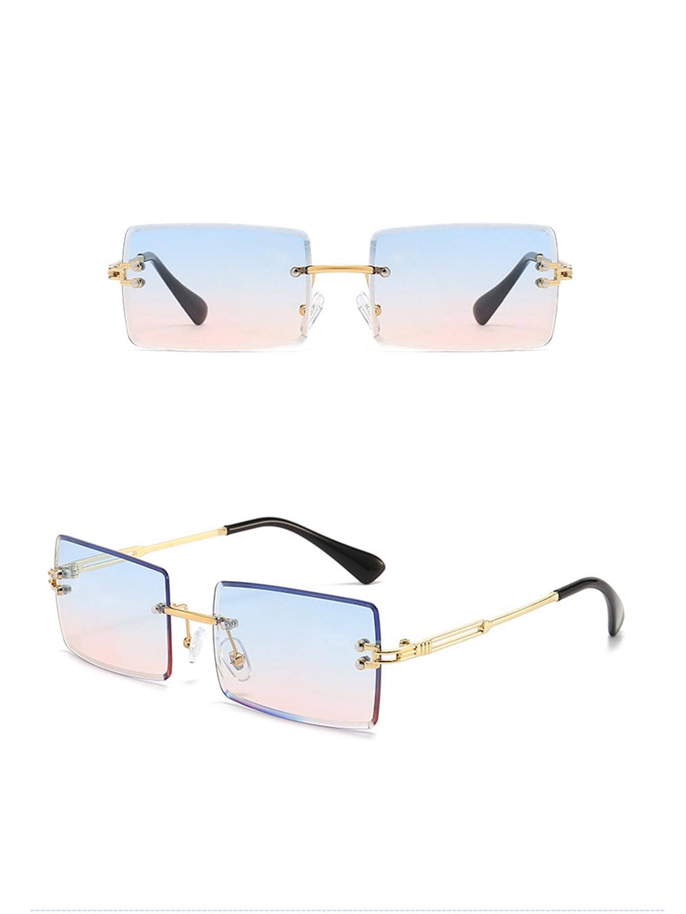 زوج من النظارات البحرية ذات الإطار المربع للنساء باللمسات الكلاسيكية، إكسسوارات للشاطئ والملابس الأنيقة للنساء في فصل الخريف والشتاء،