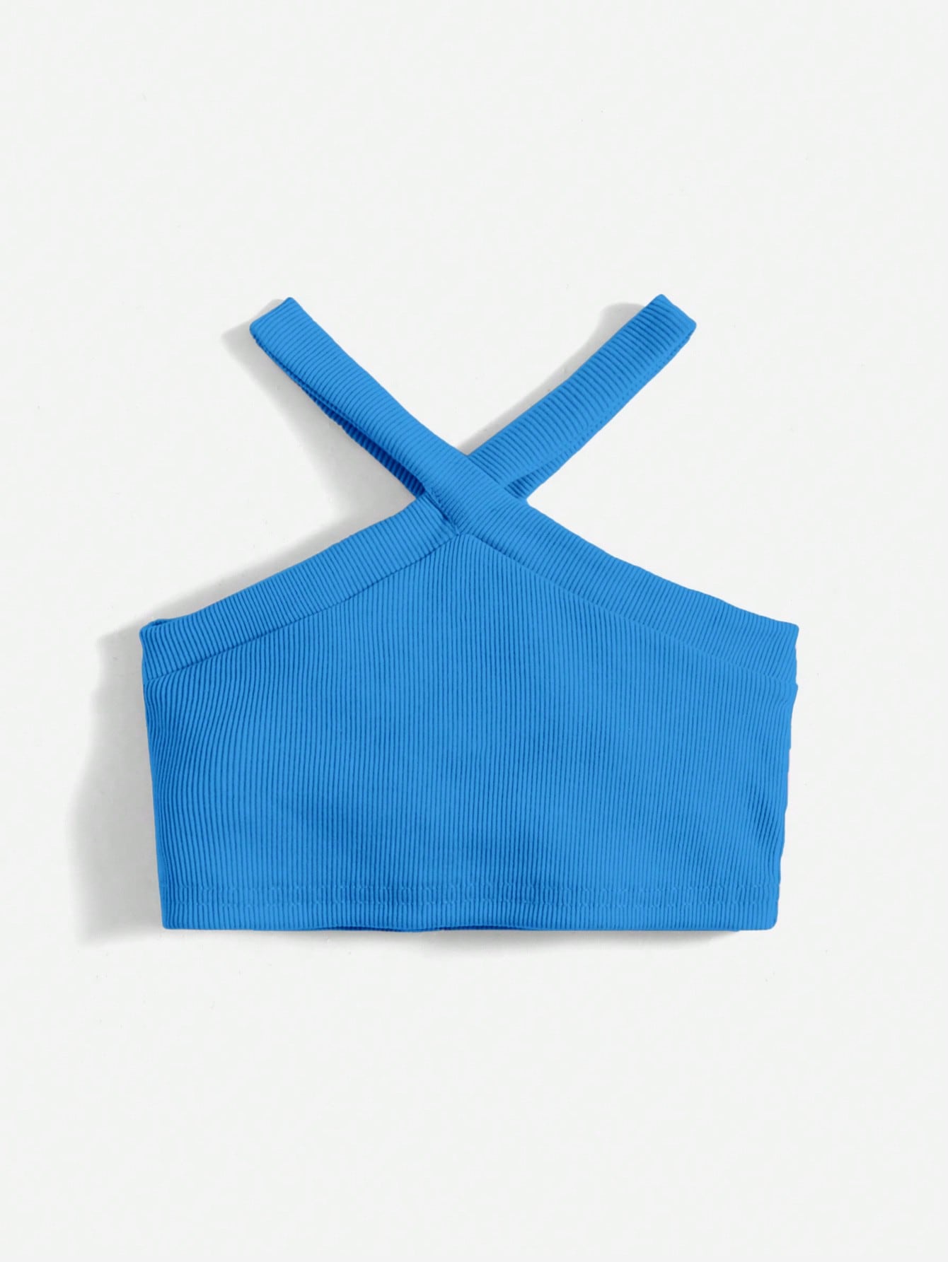 لباس علوي رسن موحدة اللون محبوك مضلع للاطفال