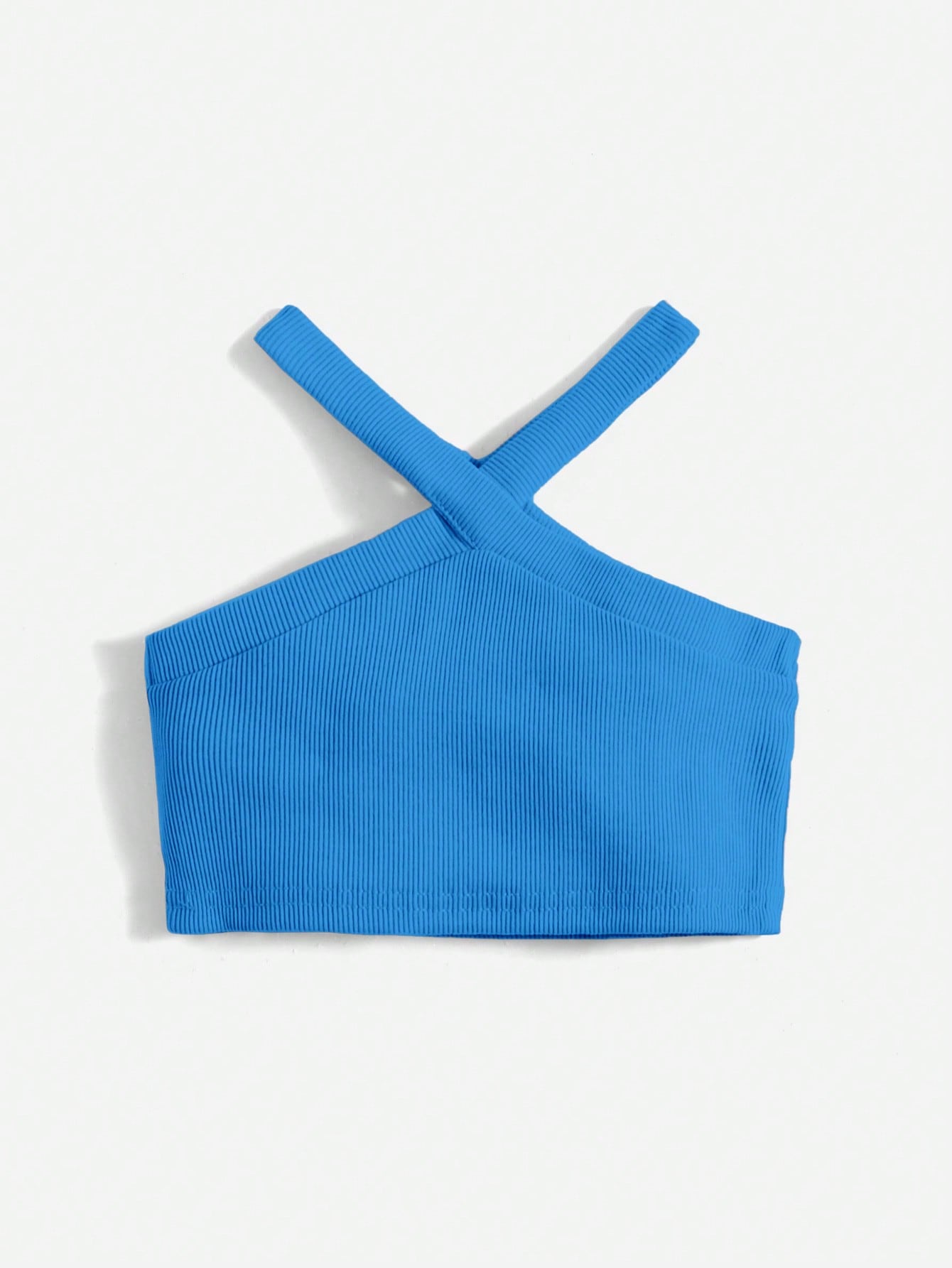 لباس علوي رسن موحدة اللون محبوك مضلع للاطفال