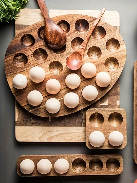 علبة البيض خشب قطعة واحدة