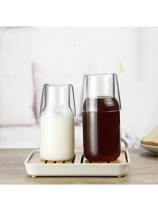 زجاج بجانب السرير ماء إبريق زجاجي مع فنجان كريستال شفاف بارد قهوة كتلي جرة إبريق الماء زخرفة