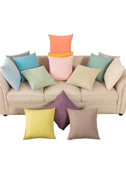 غطاء وسادة قطني بلون واحد لطيف باللون الوردي ، والأخضر ، والأزرق، وغيرها