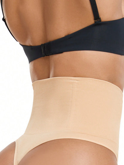 سروال داحلي لتشكيل الجسم موحدة اللون خصر عالي
