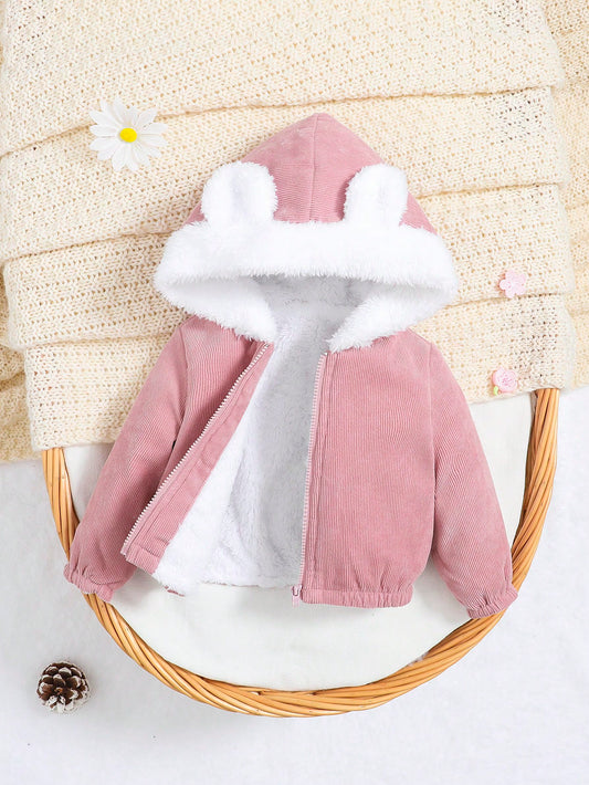 مولود جديد للاطفال بنات لطيفة مريح سميكة قبعة دافئ جاكيت معطف