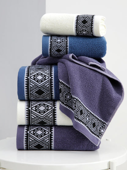 منشفة واحدة/منشفة حمام 1 واحد و2 قطع مجموعة (منشفة حمام   منشفة وجه) طراز معيني سميك