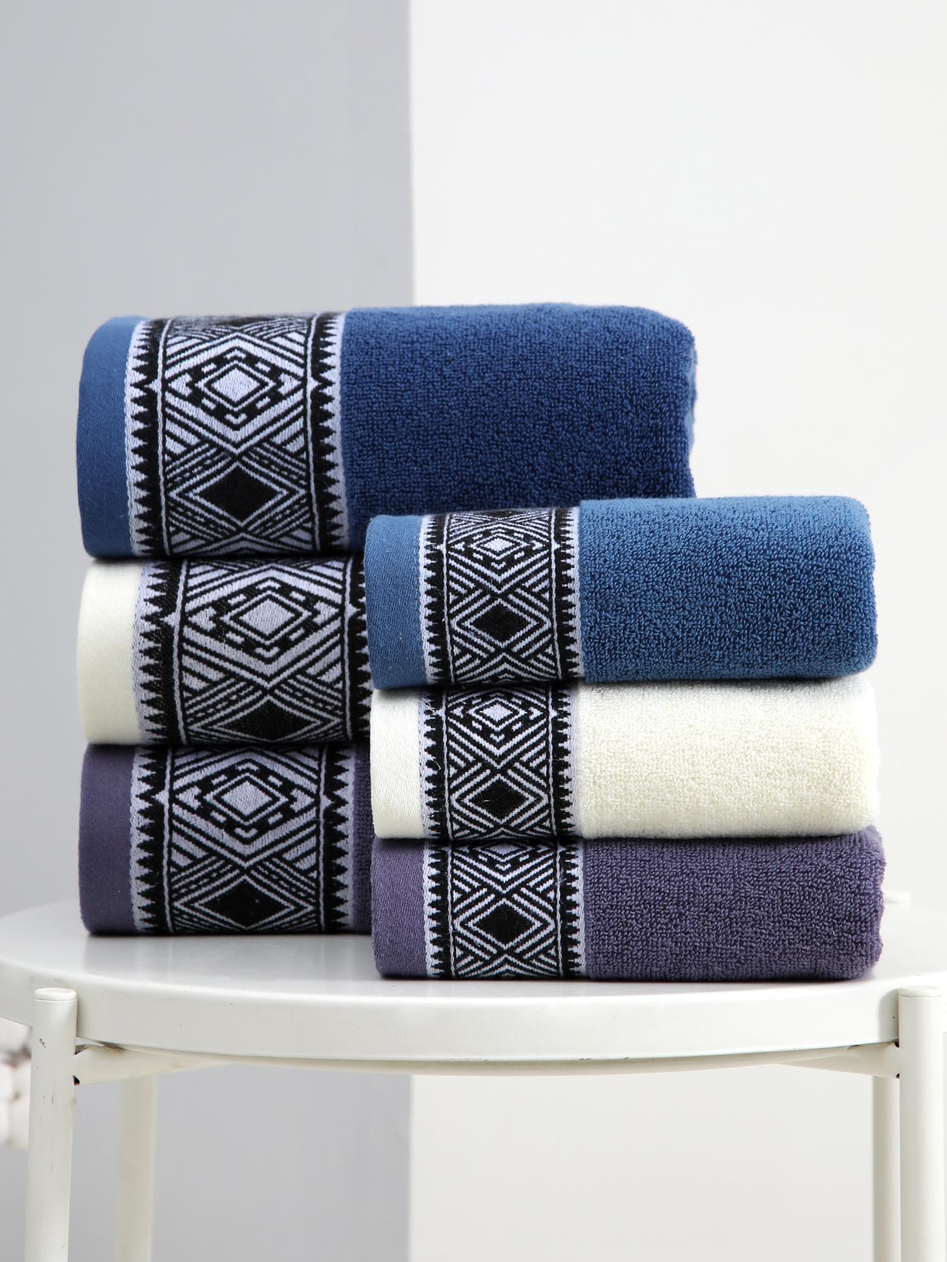 منشفة واحدة/منشفة حمام 1 واحد و2 قطع مجموعة (منشفة حمام   منشفة وجه) طراز معيني سميك