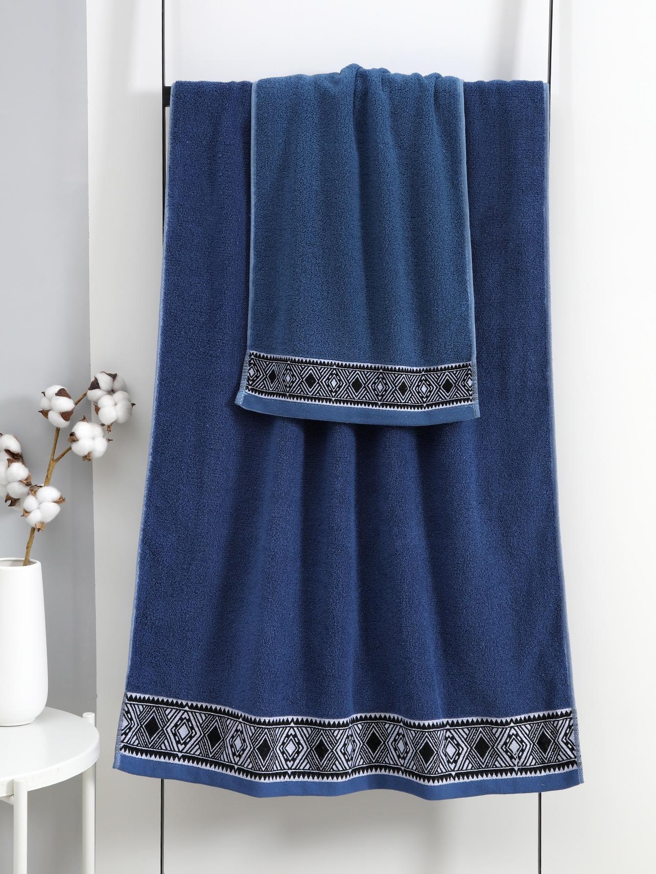 منشفة واحدة/منشفة حمام 1 واحد و2 قطع مجموعة (منشفة حمام   منشفة وجه) طراز معيني سميك