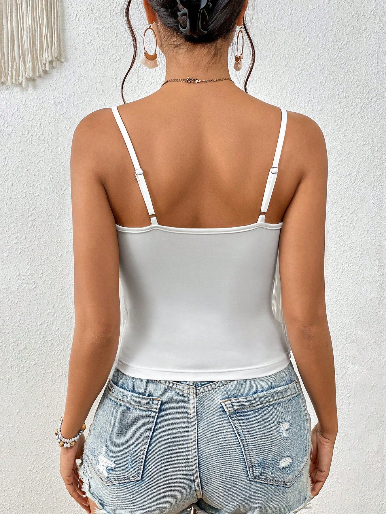 قميص كامي بتقليم الفرنجة ضيق للجسم في الصيف