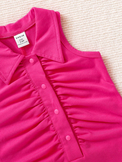 بدلة طفلة رضيعة مشدودة مع أزرار أمامية وأرجل دائرية