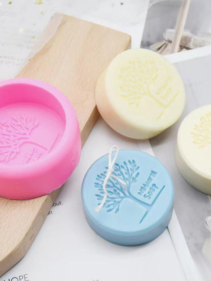 صابون طبيعي مصنوع يدويًا بنمط شجرة قطعة واحدة، لإعداد الشموع والجص والسيليكون المعطر والتشكيل الناعم