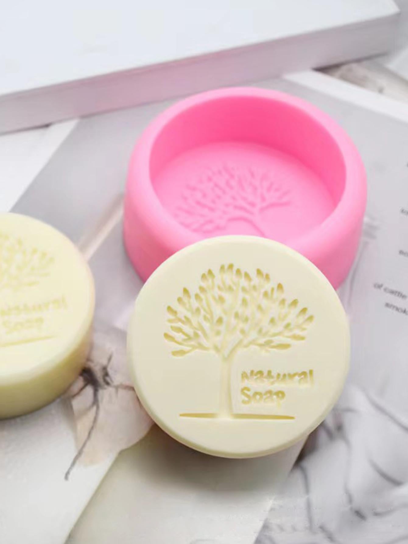صابون طبيعي مصنوع يدويًا بنمط شجرة قطعة واحدة، لإعداد الشموع والجص والسيليكون المعطر والتشكيل الناعم