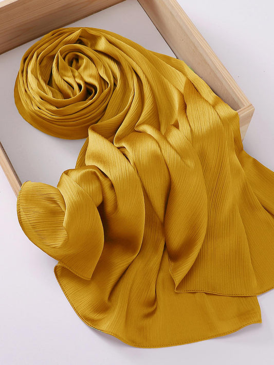 حجاب من الحرير المجعّد النسائي وشاح الرأس