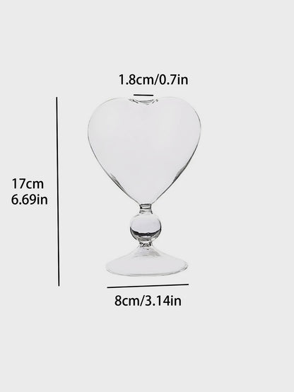 كوب زجاجي على شكل قلب (قطعة واحدة)، كوب كوكتيل إبداعي للزوجين/شاي // حليب/قهوة هدية أنيقة
