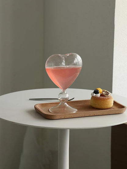 كوب زجاجي على شكل قلب (قطعة واحدة)، كوب كوكتيل إبداعي للزوجين/شاي // حليب/قهوة هدية أنيقة