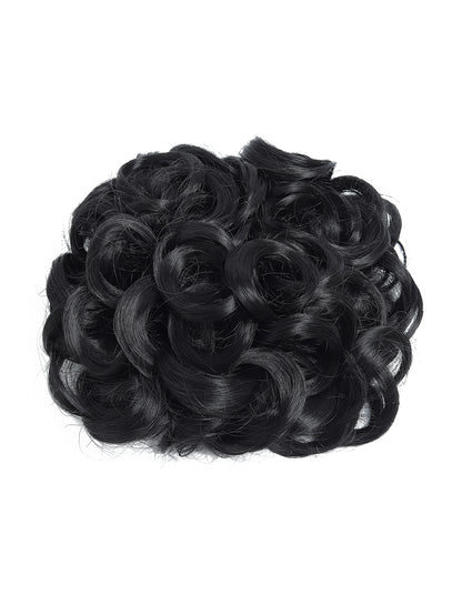 مخلب كليب فوضوي كعكة الشعر قطعة متموجة مجعد كعكة الشعر كليب في مخلب العقدة ذيل حصان الشعر الاصطناعية أشعث أوبدو ملحقات الشعر Scrunchie هيربيسي للنساء
