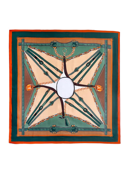 شال مطبوع بتصميم السلسلة البوهيمي لامعة , مناسب للخروج و إضفاء مظهر جذاب