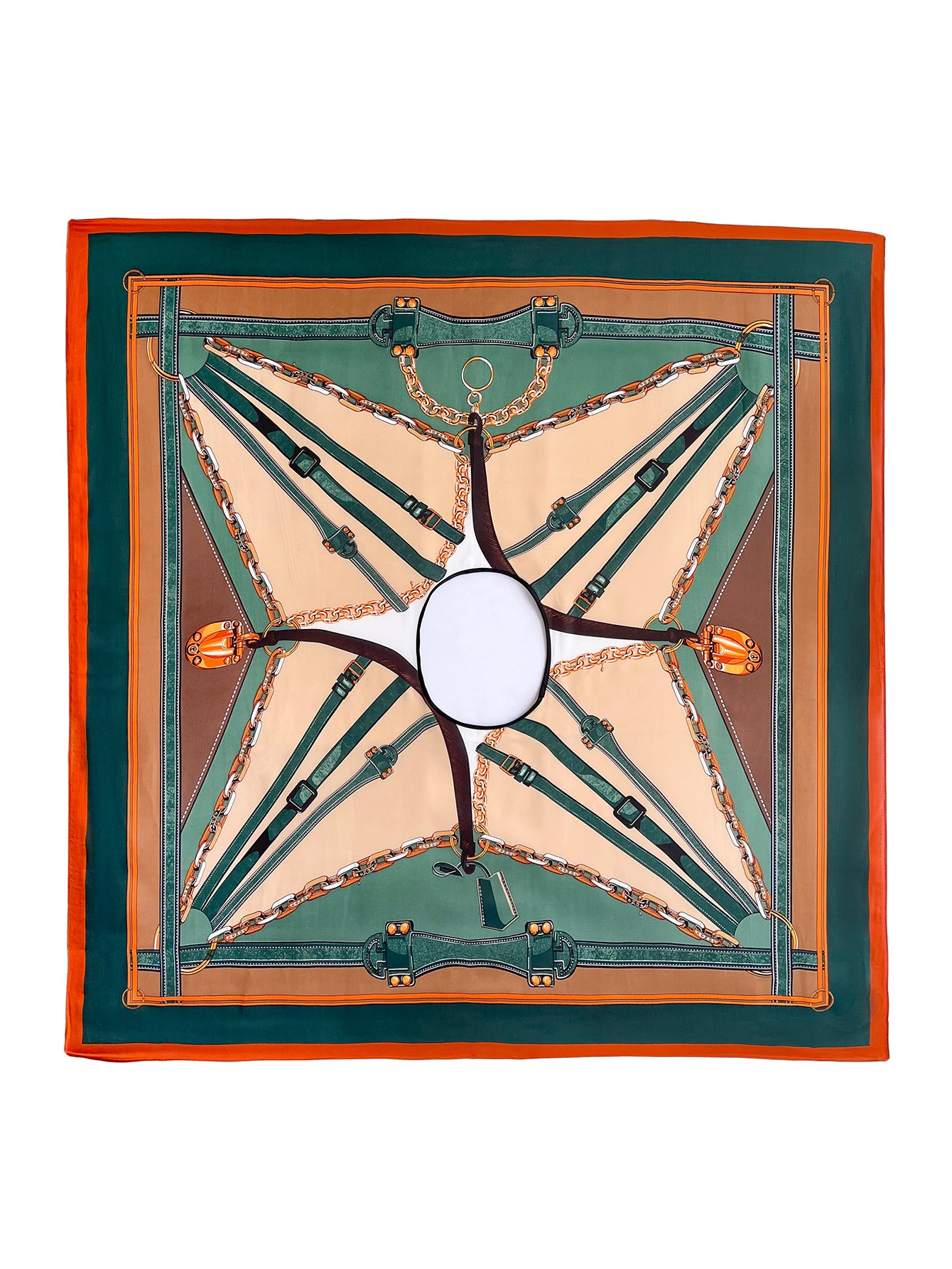 شال مطبوع بتصميم السلسلة البوهيمي لامعة , مناسب للخروج و إضفاء مظهر جذاب