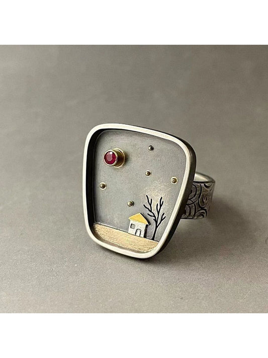 قطعة واحدة مبسط عتيق هندسي الكتابة على الجدران زهرة منزل & تصميم شجرة خاتم فسيفساء مع حجر الراين