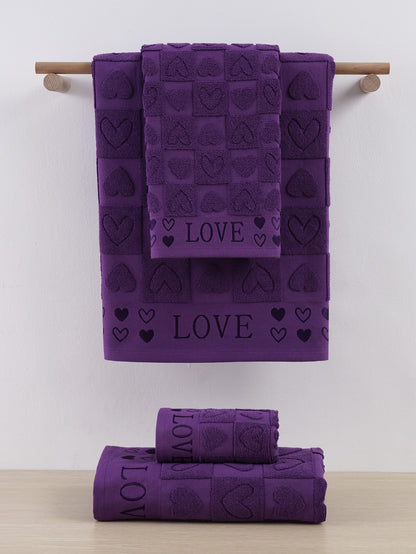 منشفة ٪100 قطن جاكار بتصميم قلب