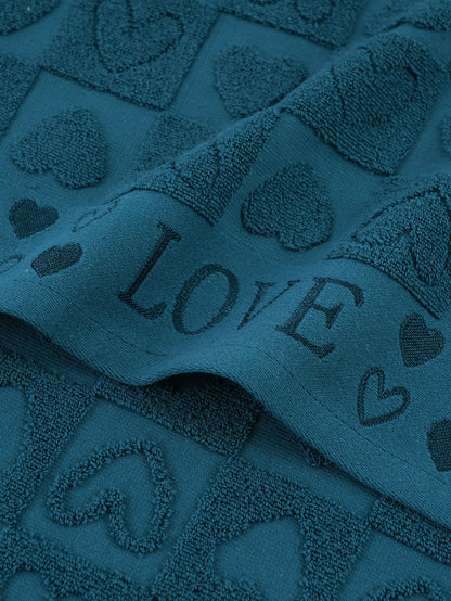 قطعة واحدة منشفة قطنية ناعمة خفيفة الوزن، بنقشة قلب، للسفر/ الهدايا/ديكور المنزل