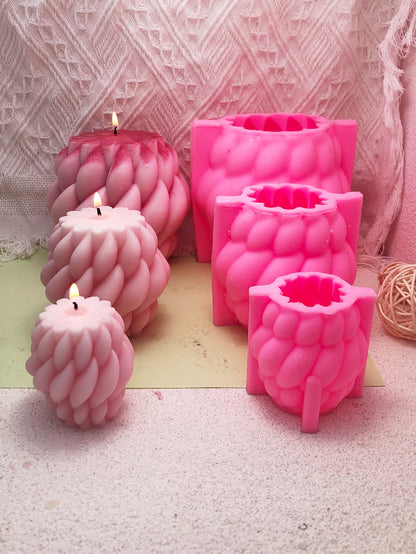 قالب سيليكون بتصميم قطرة المطر الدوارة لصناعة الشموع/الصابون DIY، بتصميم منحني هندسي قطعة واحدة