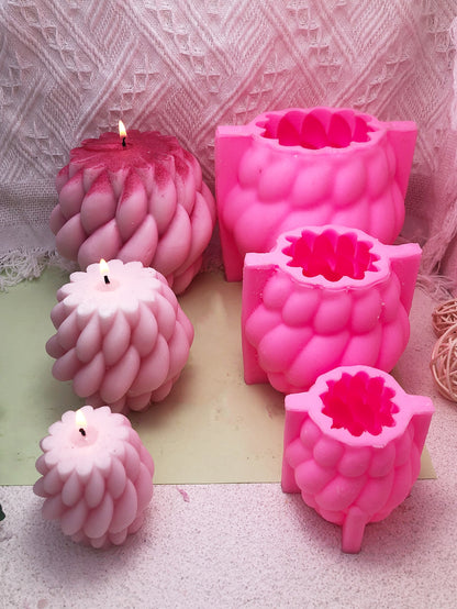 قالب سيليكون بتصميم قطرة المطر الدوارة لصناعة الشموع/الصابون DIY، بتصميم منحني هندسي قطعة واحدة