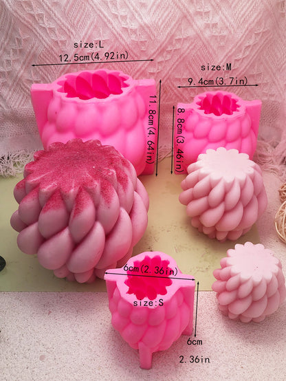 قالب سيليكون بتصميم قطرة المطر الدوارة لصناعة الشموع/الصابون DIY، بتصميم منحني هندسي قطعة واحدة