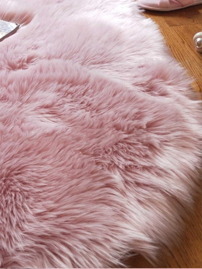 بساط بلاستيكي زائف وردي اللون ، قابل للغسل، ممتلىء بالفراء للمعيشة غرفة الجري ، سجادة للممرات وغرفة الأطفال