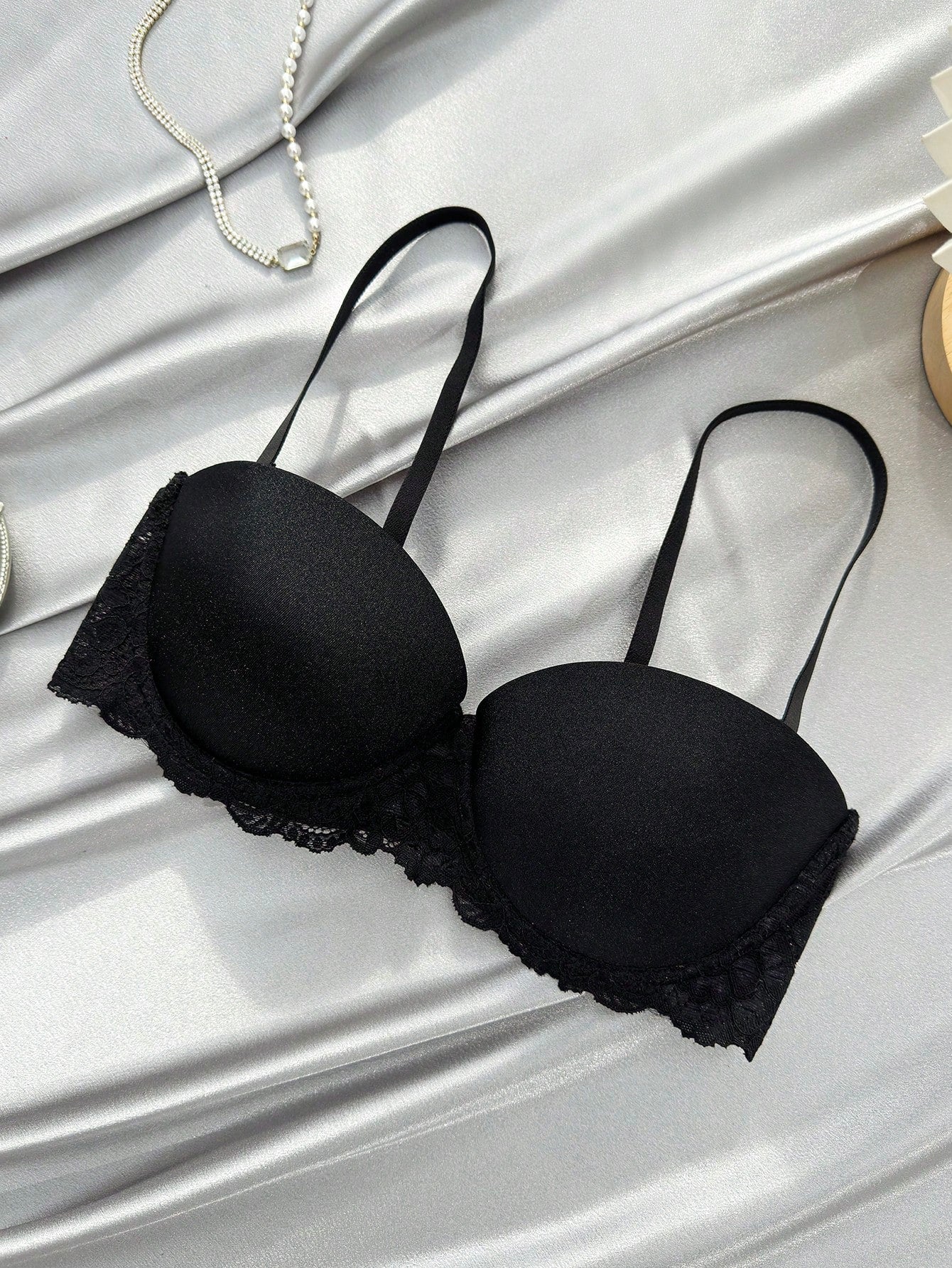 حمالة صدر دانتيل متباين اللون حلقة معدني 3 قطع