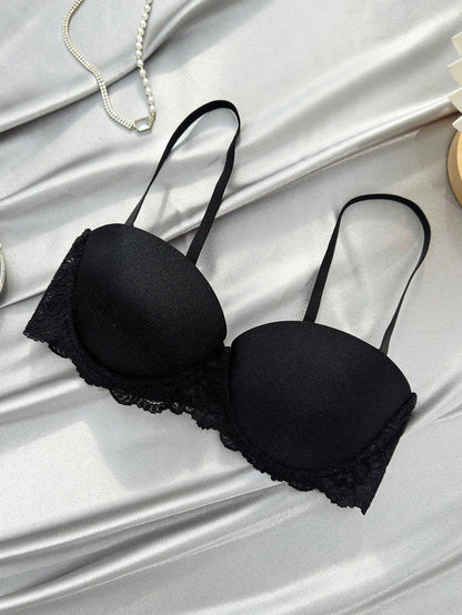 حمالة صدر دانتيل متباين اللون حلقة معدني 3 قطع