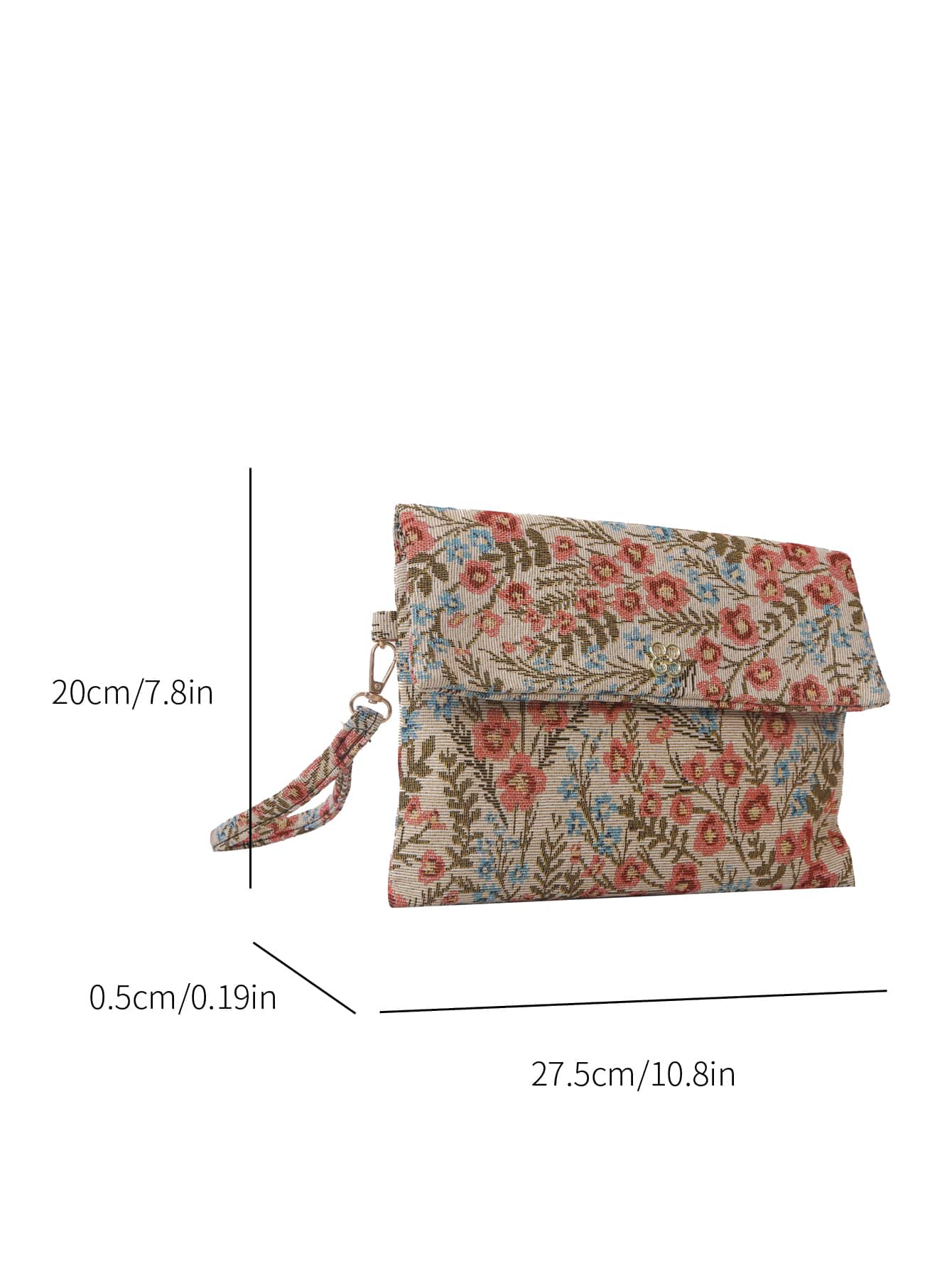 حقيبة مخملية ملونة متعددة الوظائف بتطريزات وردية جميلة، محفظة مخملية لليد