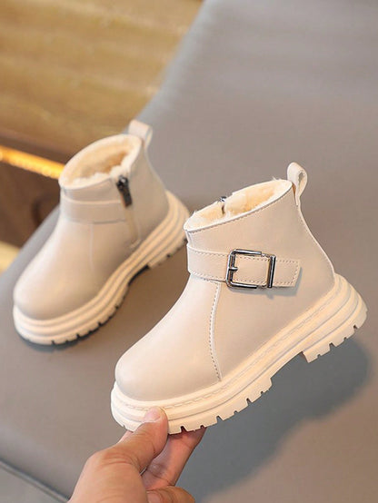 زوج حذاء كاحل شتوي مريح وأنيق للأطفال الجنسين للإستعمال الخارجي