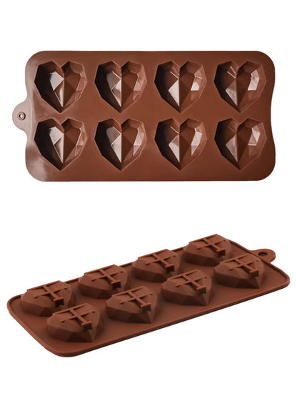 قالب سيليكون DIY على شكل قلب وقالب سيليكون موحد اللون قابل للغسل مبتكر لمحبي DIY