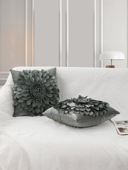 غطاء وسادة على شكل ورود الصوف الصلبة بتصميم ثلاثي الأبعاد