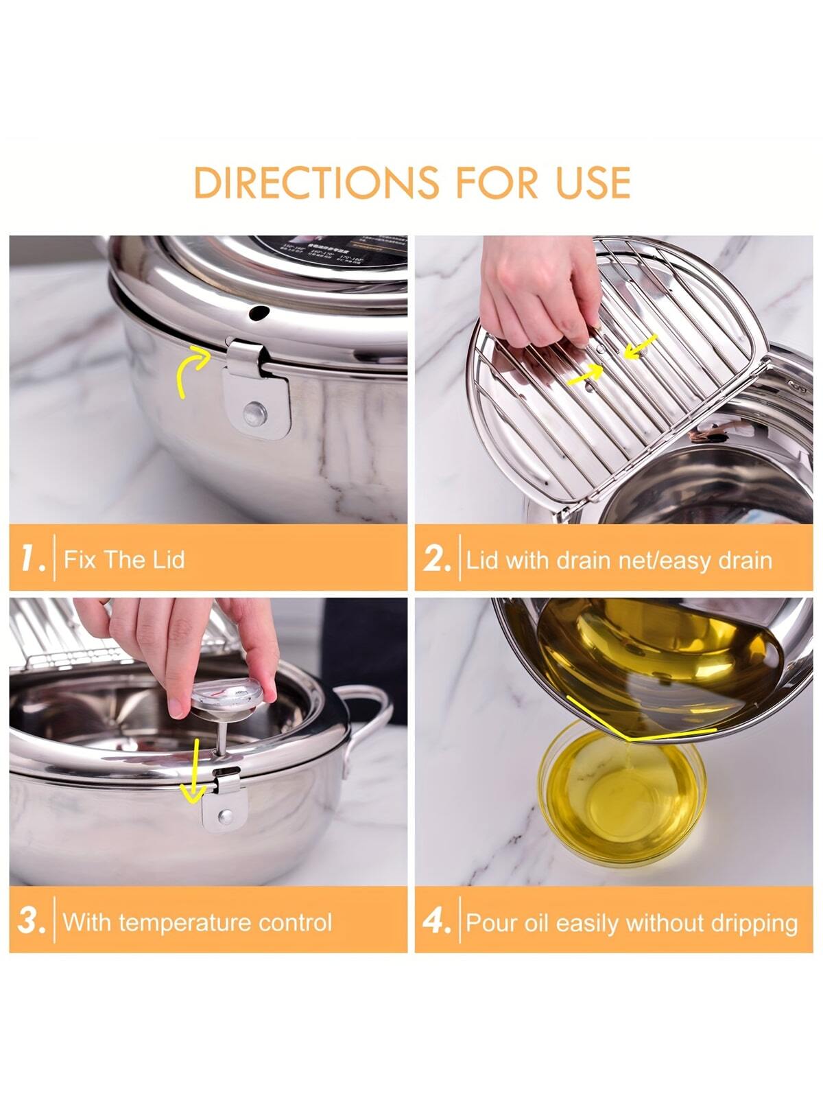 مقلاة القلي العميق بحجم صغير، مناسبة لشخصين (1-2)، مصنوعة من الفولاذ المقاوم للصدأ ومزودة بتحكم في درجة الحرارة وغطاء