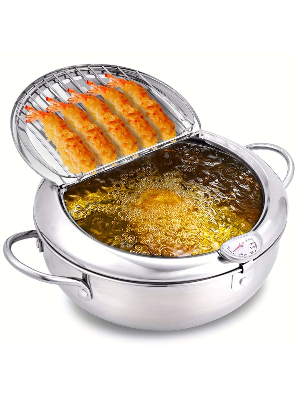 مقلاة القلي العميق بحجم صغير، مناسبة لشخصين (1-2)، مصنوعة من الفولاذ المقاوم للصدأ ومزودة بتحكم في درجة الحرارة وغطاء